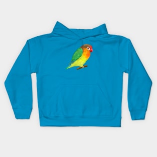 A digital drawing of a lovebird Kids Hoodie